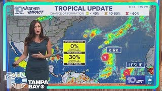 Tracking the Tropics Disturbance has 30 chance of development this week Hurricane Kirk becomes Ca [upl. by Ilana]