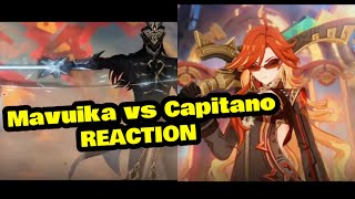 Mavuika vs Capitano REACTION Genshin Impact [upl. by Brubaker]