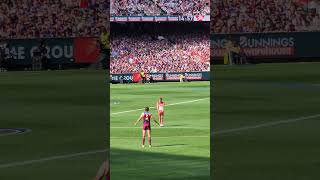 Rowbottom nails a long set shot in the 1st Quarter afl aflgrandfinal aflfinals brisbane shorts [upl. by Dyol]