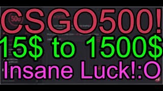 CSGO Gambling  CSGO500 from 15 to 1500 Insane profit [upl. by Dnilasor]