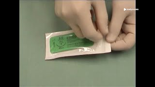 Unwrapping and Clamping a Sterile Packed Needle into the Needle Holder Surgical Basics [upl. by Ayila218]