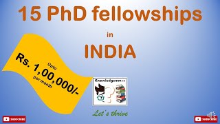 15 PhD Scholarship in INDIA  15 PhD Fellowship in INDIA  Any discipline [upl. by Romalda711]