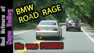 Very Angry Road Raging BMW Driver  Swerving Honking amp Flipping Out [upl. by Kristoffer588]