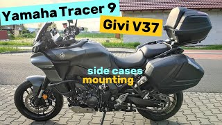 Yamaha Tracer 9 accessories  Side cases mounting  Givi V37 [upl. by Harv670]