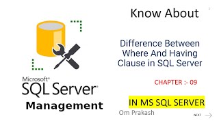 Difference Between Where And Having Clause in SQL Server [upl. by Ennelram]