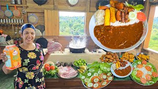 CARNE En JUGO DE NARANJA Arroz y Habichuela COMIDA TÍPICA La vida en el campo [upl. by Lohman262]