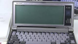 Sharp PC3000 Palmtop MSDOS Computer Booting from 35quot Drive [upl. by Ahsilaf]