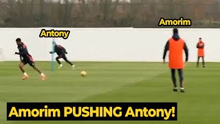 Ruben Amorim teaching Antony to play as wingback in first training at Man United  Man Utd News [upl. by Fleur]