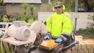 How to Cut Pavers Safely and Properly using a Brick Saw  Adbri Masonry [upl. by Killoran]