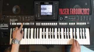 تعليم الاورج  عزف  على بابي واقف قمرين  تعليم الاورج  ياسر درويشة  YAMAHA PSR A3000 [upl. by Sawyere]