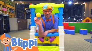 Blippi Visits an Indoor Playground  Kids Fun amp Educational Cartoons  Moonbug Play and Learn [upl. by Phyllys]