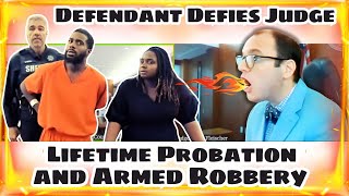 Defendant Defies Judge Fleischer  Lifetime Probation and Armed Robbery  judgefleischer crime [upl. by Heppman]