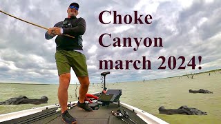 Choke Canyon March 12 13 2024 Bass fishing and boat hazards [upl. by Kcirddot229]