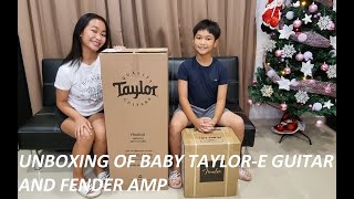 Baby Taylore amp Fender Acoustasonic 15 Amplifier Unboxing [upl. by Ilehs]