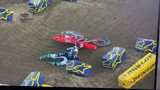 Ken Roczen amp Chase Sexton big Crash at Oakland [upl. by Naneek]