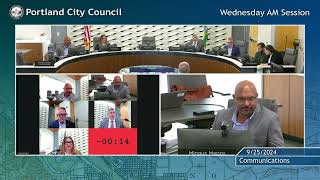 Portland City Council Meeting AM Session 092524 [upl. by Ynez973]