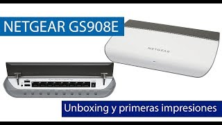 NETGEAR GS908E Unboxing de este switch con 8 puertos Gigabit y 2 USB [upl. by Nahraf807]