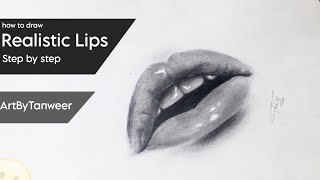 Lips DRAWING realistic👄 how TO draw Lips SKETCH [upl. by Scrivenor667]