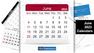 June 2023 Calendar  123FreeVectors [upl. by Novick]