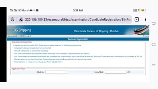 How to Register in EGovernance DG Shipping Website Seafarers Profile Registration [upl. by Ailelc957]