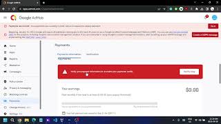 Google Admob Payments are on Hold  Verify your payment information Fixed [upl. by Pearce307]