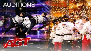 Golden Buzzer World Taekwondo Demonstration Team Shocks the Judges  Americas Got Talent 2021 [upl. by Sacken107]