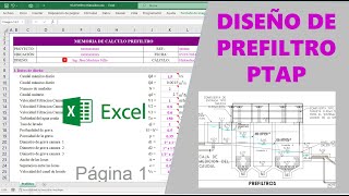 Diseño de Prefiltro  PTAP plantilla excel profesional [upl. by Akilam932]