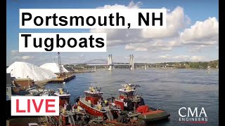 Tugboats and Shipping on the Piscataqua River Portsmouth New Hampshire LIVE [upl. by Nerrol]