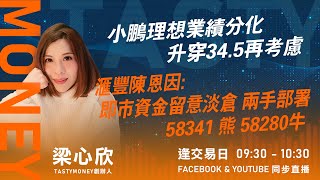 小鵬理想業績分化 升穿345再考慮 滙豐陳恩因即市資金留意淡倉 兩手部署 58341 熊 58280牛｜小炒王 梁心欣 ｜ Tasty Money 20240522 [upl. by Oicaroh]