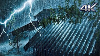 Fall Asleep In Minutes With Huge Rain On Tin Roof amp Thunder Sounds  White NoiseDreamyVibes6 [upl. by Mehala832]