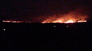 Huge Marsden Moor fire rages into the night [upl. by Symon]