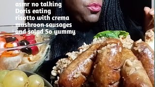 asmr no talking Doris eating risotto italian food with cream mushroon sausages [upl. by Razaile749]