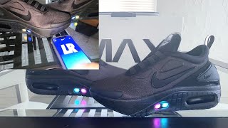 REVIEW Nike Adapt AutoMax Self lacing shoes with lights Triple Black [upl. by Bergen13]