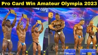 Pro Card Winner🏆कोई भी भारतीय नहीं जीता😭Amateur Olympia 2023 Bodybuilding LIVE [upl. by Acyssej]