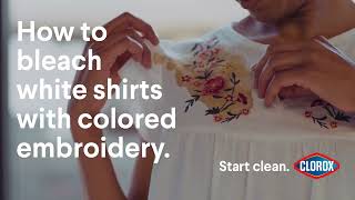 How to Bleach White Shirts with Colored Embroidery [upl. by Hatokad737]