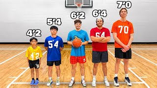 Heights 4ft to 7ft Compete In Basketball for 10000 [upl. by Etteyniv]