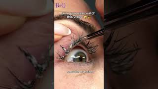 How to apply FALSE LASHES for beginners   bampq lashes [upl. by Snowber]