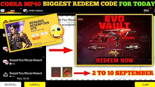 FREE FIRE REDEEM CODE TODAY 3 SEPTEMBER REDEEM CODE FREE FIRE  FF REDEEM CODE TODAY 3 SEPTEMBER [upl. by Ardna817]