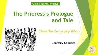 The Prioresss Prologue and Tale  The Canterbury Tales  Geoffrey Chaucer  PG TRB NET SET Tamil [upl. by Ratha455]