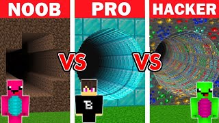 NOOB vs PRO vs HACKER ÓRIÁS ALAGÚT ÉPÍTŐ KIHÍVÁS [upl. by Neelhtak123]