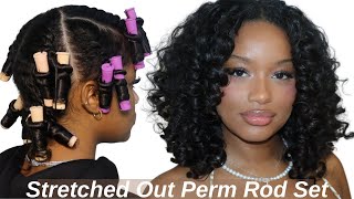 STRETCHED PERM ROD TUTORIAL FOR FULL amp BOUNCY CURLS  NATURAL HAIR CARE [upl. by Lleval]