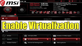 How to enable Virtualization on MSI b450 tomahawk MAX  enable Virtualization on MSI Motherboard [upl. by Ennairrac]