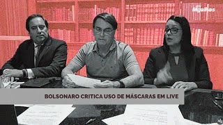 Bolsonaro critica uso de máscaras em live [upl. by Zoara208]