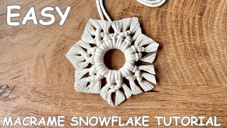 Macrame Snowflake Tutorial  DIY Christmas Ornaments  Macrame Ornaments for beginners [upl. by Sedberry]