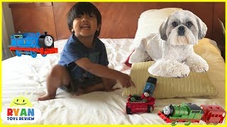 Ryan Plays with Thomas amp Friends Toy Trains for Kids [upl. by Analra492]