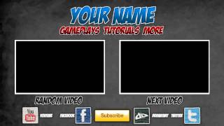 Free Outro Template 0005  2D  PaintNET  PhotoShop  Camtasia Studio 8 [upl. by Vidda]