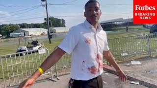 I Jumped Over The Barrier Witness At Trump PA Rally Describes How He Helped Shooting Victim [upl. by Ydualc]