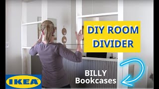 Create a home office with this DIY room divider IKEA Billy Bookcase hack [upl. by Eek]