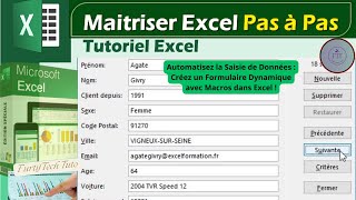 Automatisez la Saisie de Données  Créez un Formulaire Dynamique avec Macros dans Excel [upl. by Eberle671]