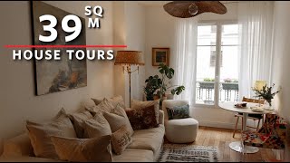 Tour an Interior Designers 39m² Paris apartment a One Bedroom in Central Paris [upl. by Adnamal]